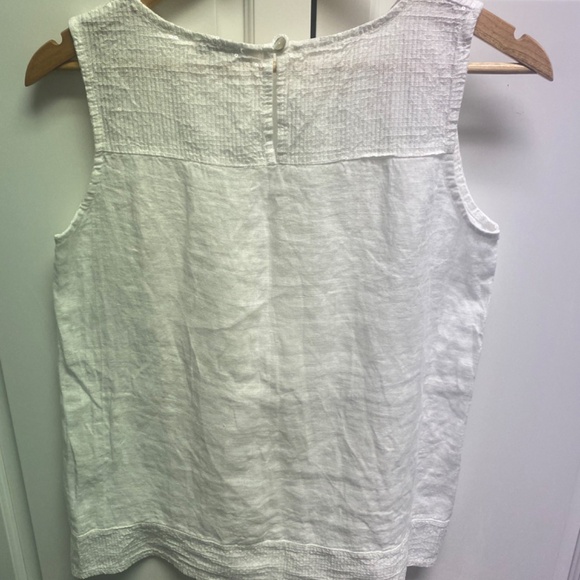 White linen sleeveless top with fine sequins detail - Picture 3 of 3